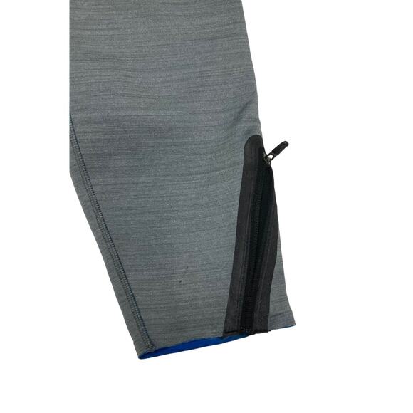 Nike Legendary Mid Rise Compression Training Tights Side Zip Grey Blue SZ Medium - Picture 7 of 8